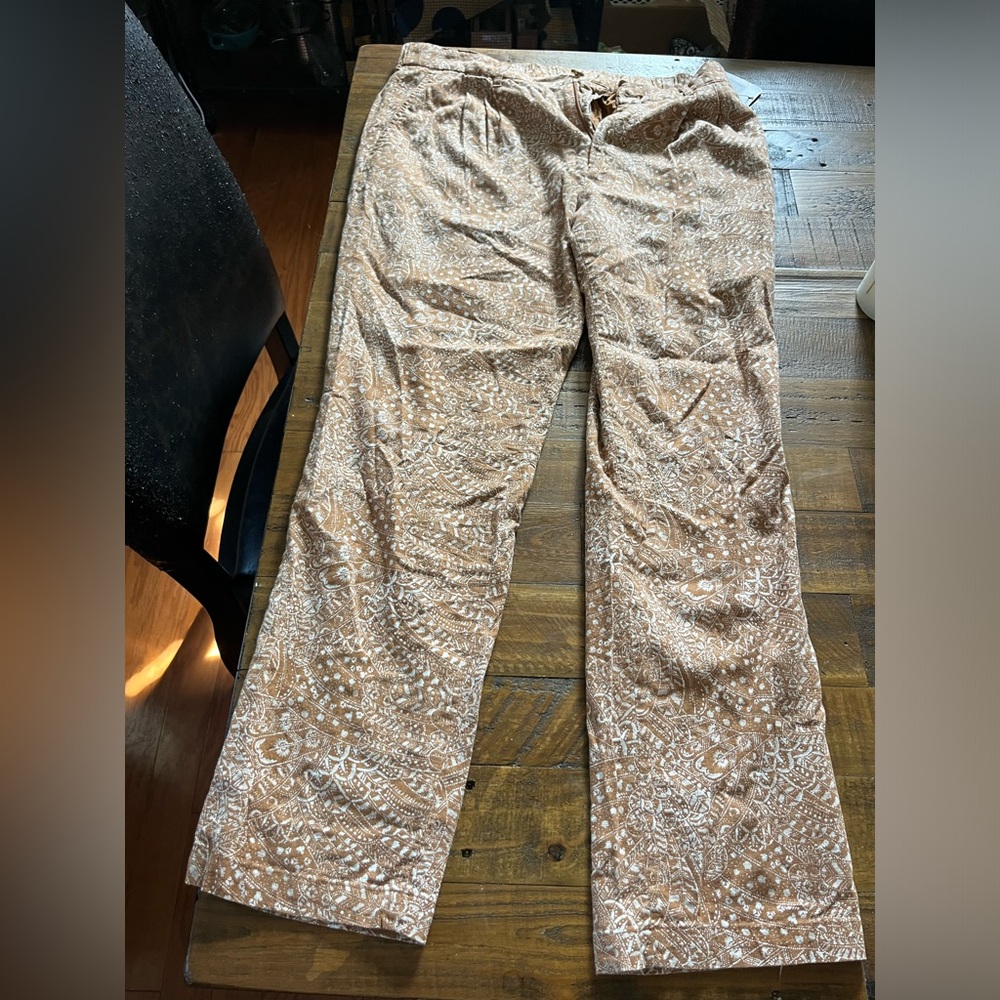 International Concepts Brown and White Patterned Pants size Medium New